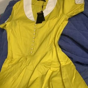 GownTown Womens 1950s Cape Collar Vintage Swing Stretchy Dress Size XXLarge